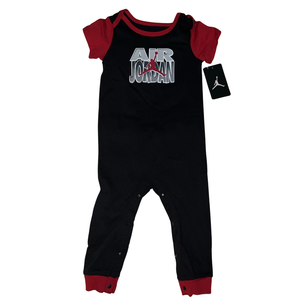 Jordan Jumpman Static Knit Baby Romper Black 24M Toddler Outfit Soft Jersey New